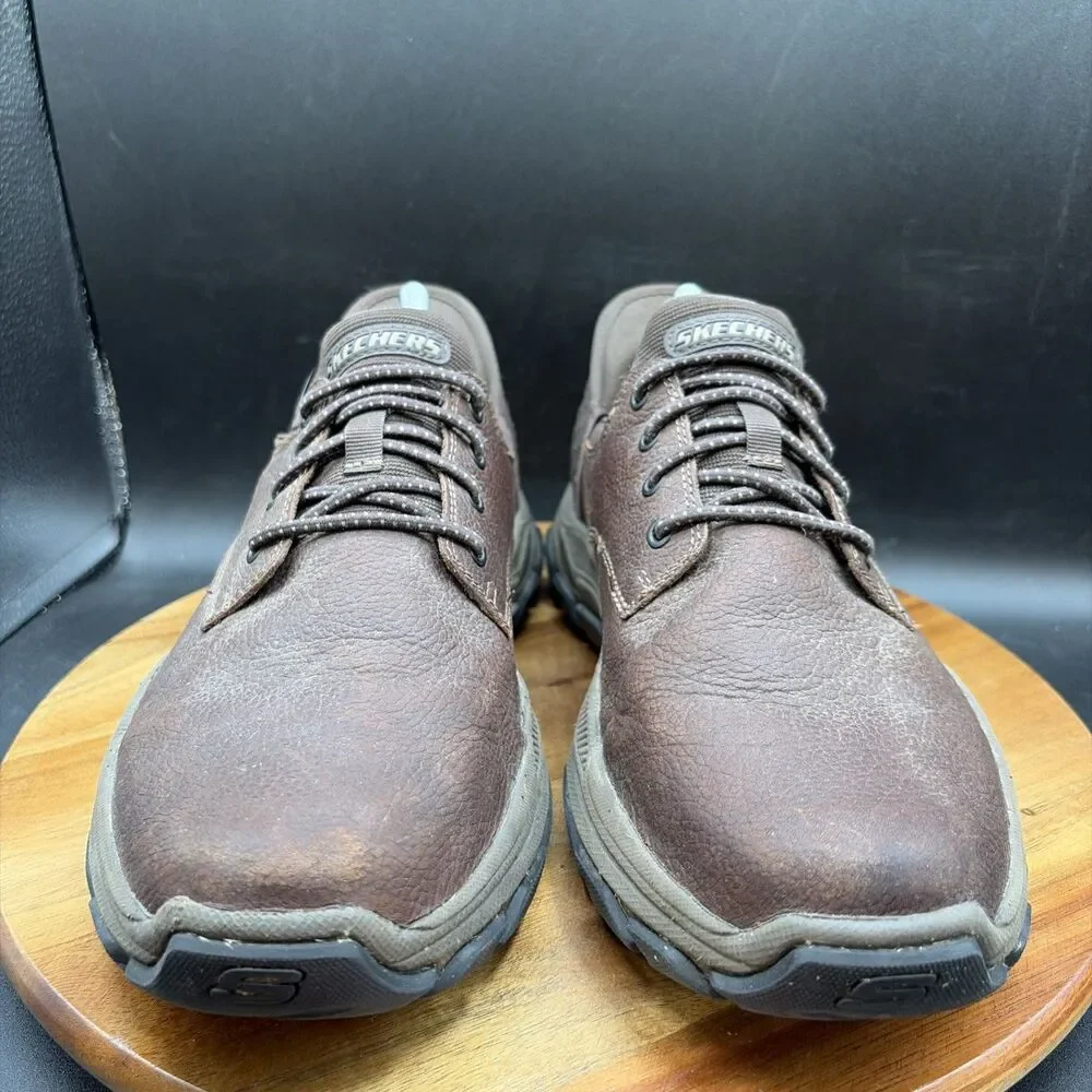 Skechers Slip-In Men's Size 9 Shoes Brown Leather Sneakers 205201